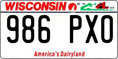 WI license plate 986PXO