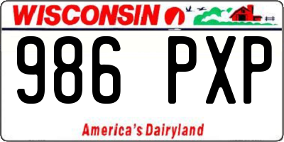 WI license plate 986PXP