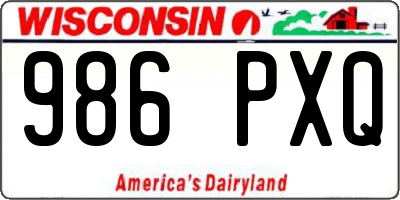 WI license plate 986PXQ