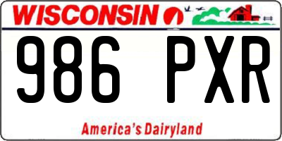 WI license plate 986PXR