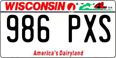WI license plate 986PXS