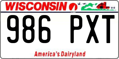 WI license plate 986PXT