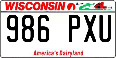 WI license plate 986PXU
