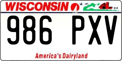 WI license plate 986PXV