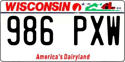 WI license plate 986PXW