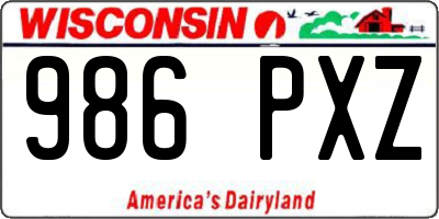 WI license plate 986PXZ