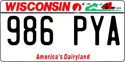 WI license plate 986PYA