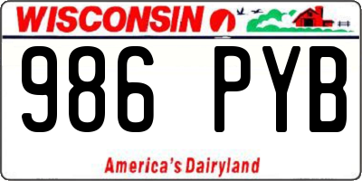 WI license plate 986PYB