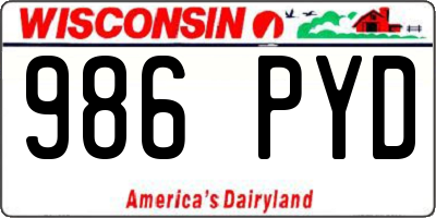 WI license plate 986PYD