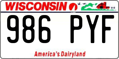 WI license plate 986PYF