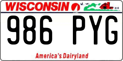 WI license plate 986PYG