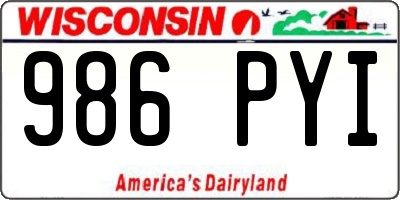 WI license plate 986PYI