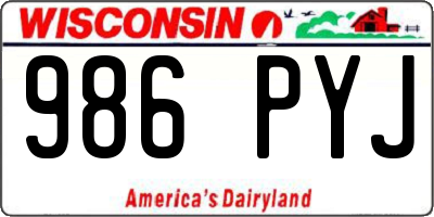 WI license plate 986PYJ