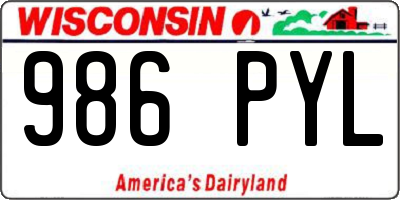 WI license plate 986PYL
