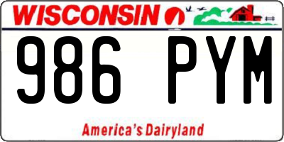 WI license plate 986PYM