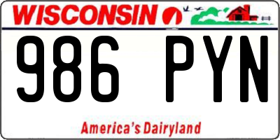 WI license plate 986PYN