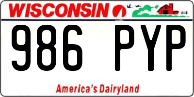 WI license plate 986PYP