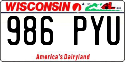 WI license plate 986PYU