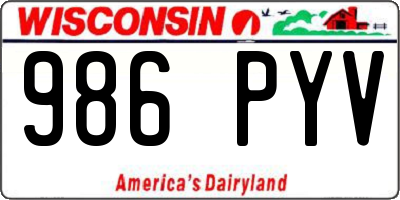 WI license plate 986PYV