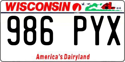 WI license plate 986PYX