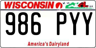 WI license plate 986PYY