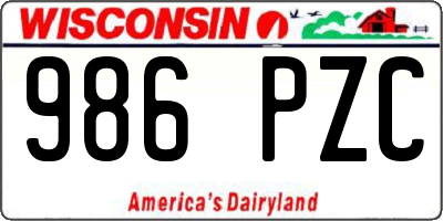 WI license plate 986PZC