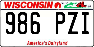WI license plate 986PZI