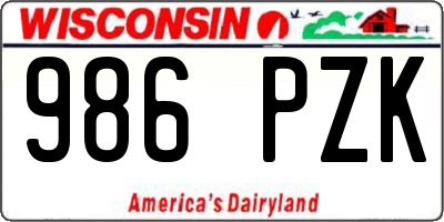 WI license plate 986PZK