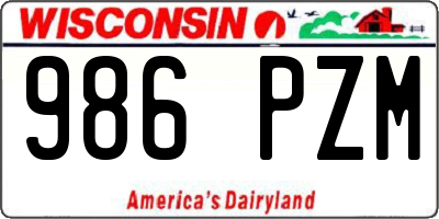 WI license plate 986PZM