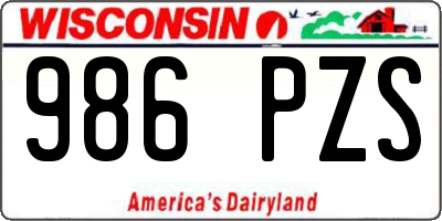 WI license plate 986PZS