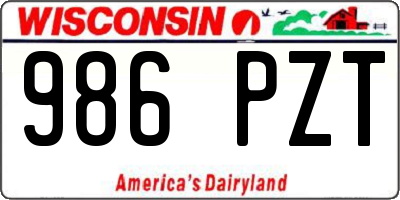 WI license plate 986PZT