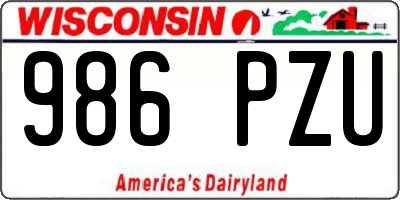 WI license plate 986PZU