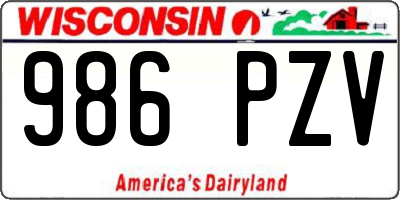 WI license plate 986PZV