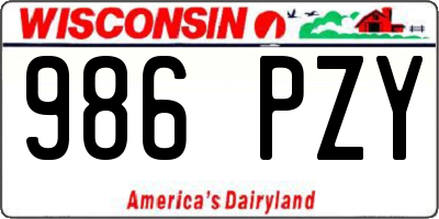 WI license plate 986PZY