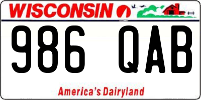 WI license plate 986QAB