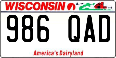 WI license plate 986QAD
