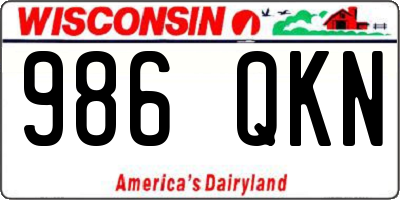 WI license plate 986QKN