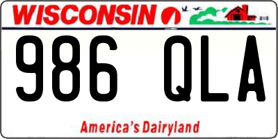 WI license plate 986QLA