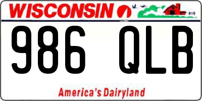 WI license plate 986QLB
