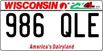 WI license plate 986QLE