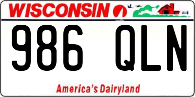 WI license plate 986QLN