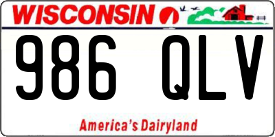 WI license plate 986QLV