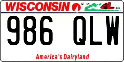 WI license plate 986QLW