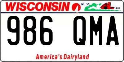 WI license plate 986QMA