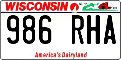 WI license plate 986RHA