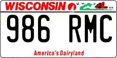 WI license plate 986RMC