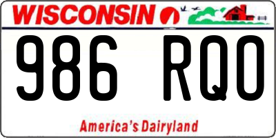 WI license plate 986RQO