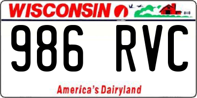 WI license plate 986RVC