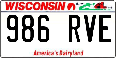 WI license plate 986RVE