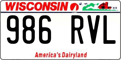 WI license plate 986RVL